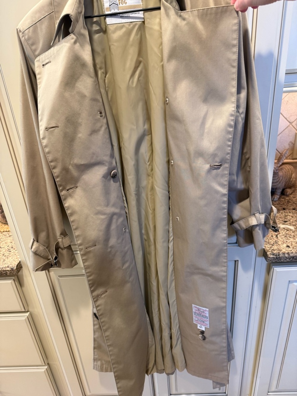 London Fog Beige Trench Coat - Wamsutta Exclusive - Picture 6 of 12
